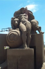 Lady sand sculpture