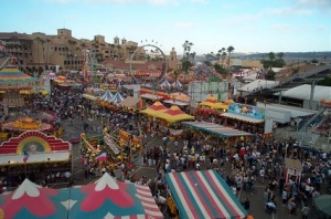 View of the fair from ferris wheel