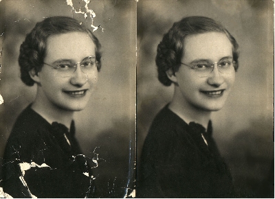 Repaired image of my grandmother, Katie
