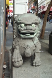 Foo Dog at base of China Gate