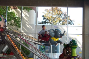 Jon and Ryan in an elephant